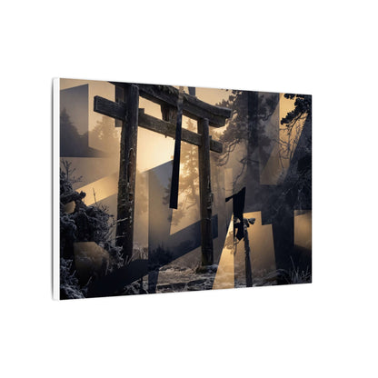 Winter Torii Gate Moody Minimal Canvas Art | Bold Decor