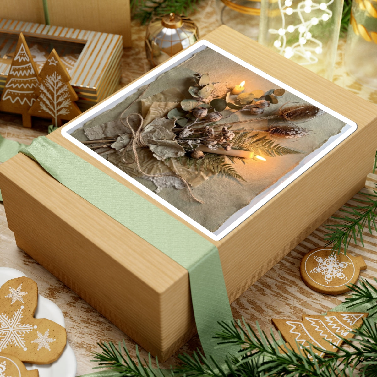 Dried Flowers Winter Sticker | Japandi Earthy Design