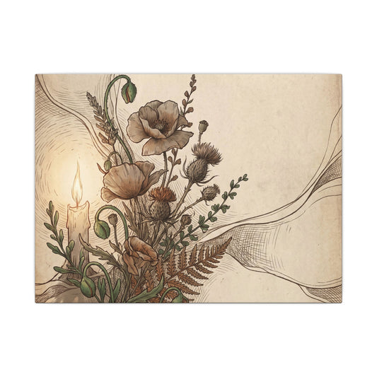 Dried Flowers Canvas Art | Spring Cottagecore Vintage Botanical Art
