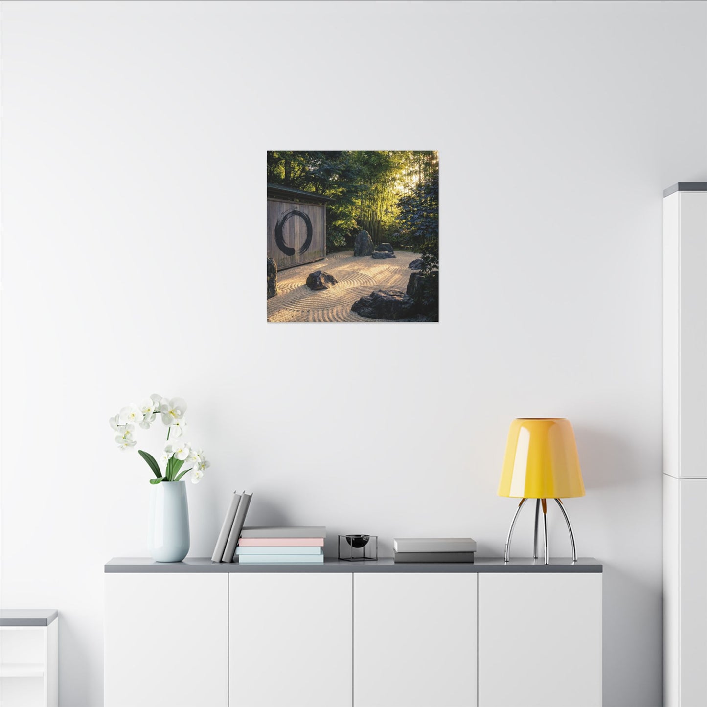 Rock Garden Enso Canvas Art | Tranquil Zen Art