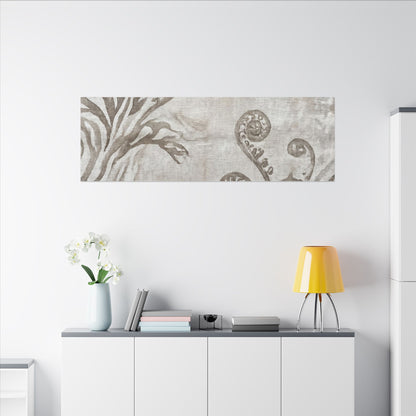 Japandi Fern Unfurling in Overcast | Japanese Pattern Canvas Art