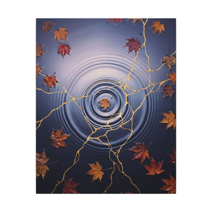 Kintsugi Water Ripple in Dawn | Gold Vein Canvas Art