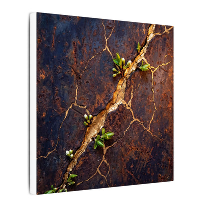 Rust Patina Spring Canvas Art | Kintsugi Resilient Design