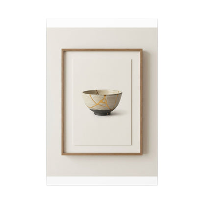 Kintsugi Charcoal Canvas Art