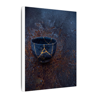 Rust Patina Winter Canvas Art | Kintsugi Healing Design