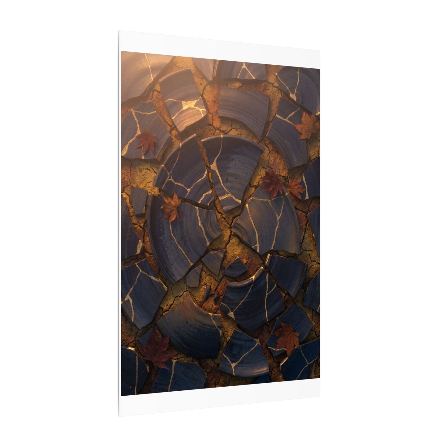 Autumn Cracked Earth Gold Repair Canvas Art | Philosophical Decor