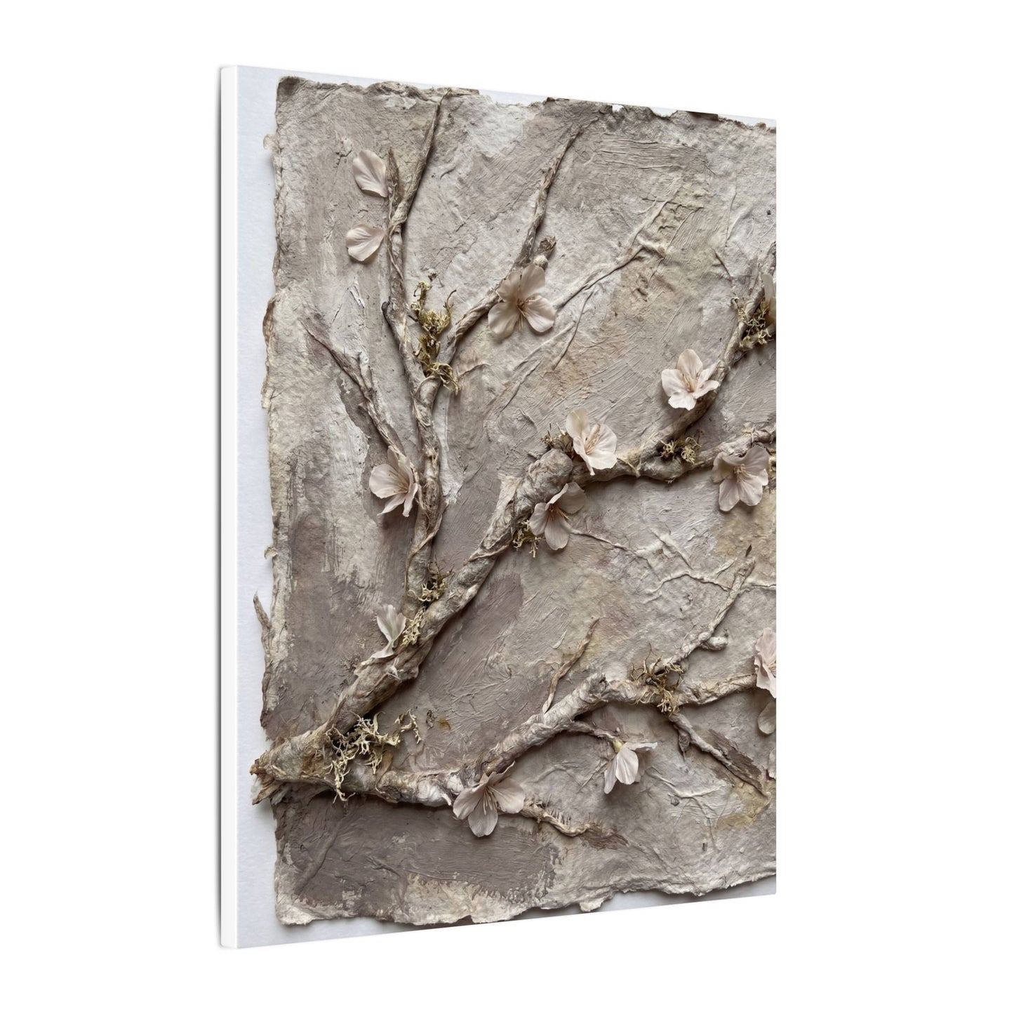 Summer Cherry Blossom Texture Canvas Art | Earthy Decor