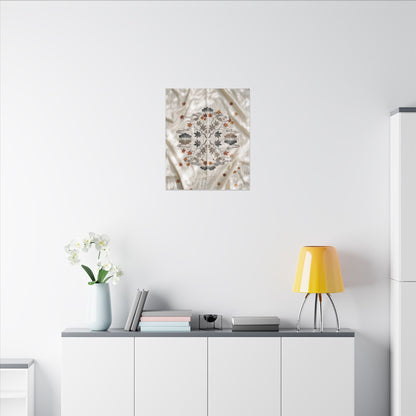 Elegant Silk Drape Canvas Art - Japanese Pattern Japandi