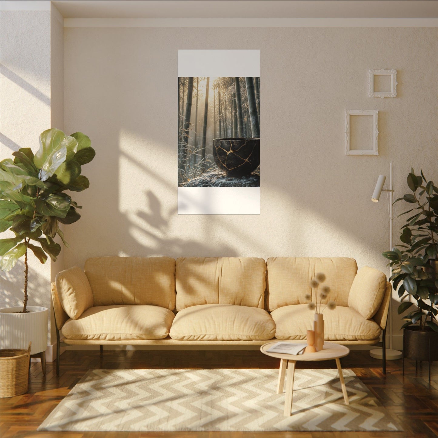Fukinsei Bamboo Grove Canvas Art - Kintsugi Gold Repair