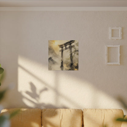 Spring Torii Gate Sumi E Canvas Art | Tranquil Decor