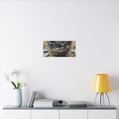 Datsuzoku Ceramic Bowl Canvas Art - Kintsugi Gold Repair