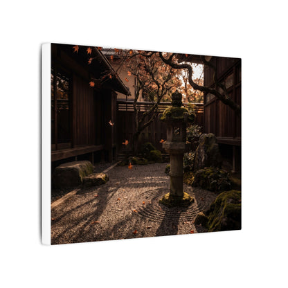 Seijaku Stone Lantern Canvas Art - Dark Japandi Shadow Zen