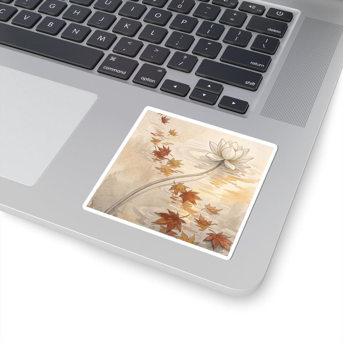 Lotus Flower Autumn Sticker | Japandi Elegant Design