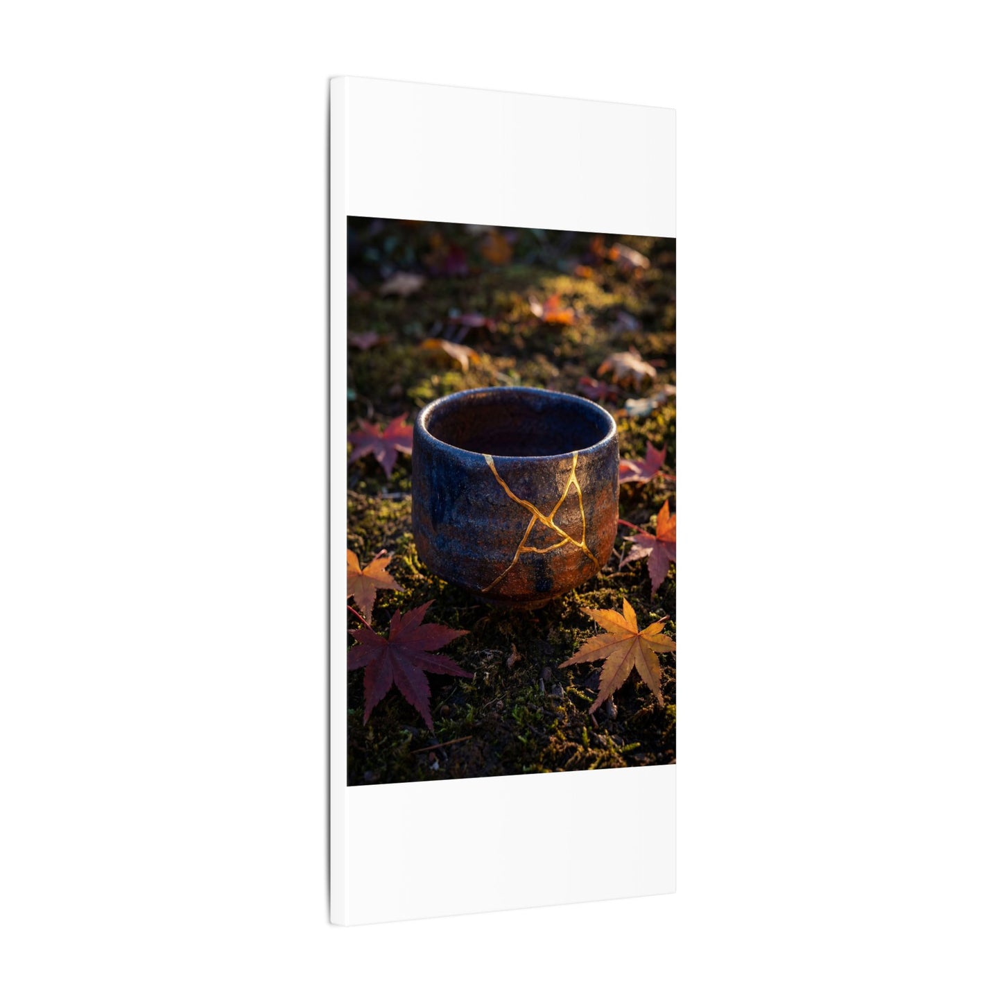 Kanso Moonlit Garden Canvas Art - Kintsugi Gold Repair