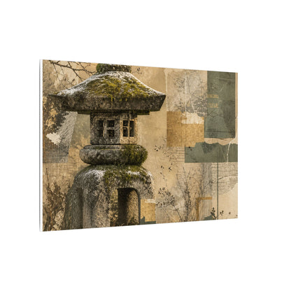 Elegant Stone Lantern Canvas Art - Texture Japandi