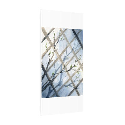 Shoji Screen Canvas Art | Spring Japandi Watercolor Art