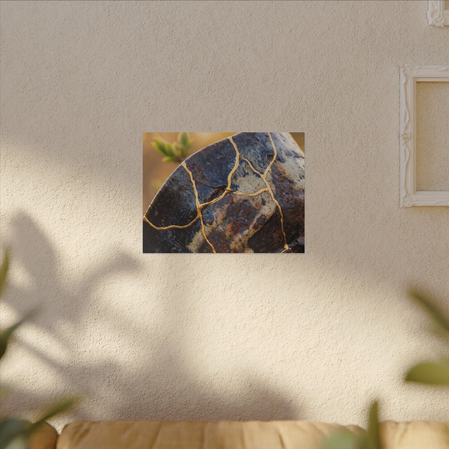 Fukinsei Rust Patina Canvas Art - Kintsugi Gold Repair