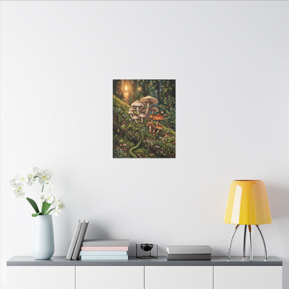 Spring Wild Mushrooms Herbarium Canvas Art | Rustic Decor