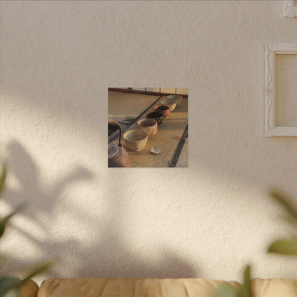 Kintsugi Tea Ceremony in Golden Hour | Gold Repair Canvas Art