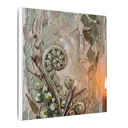 Datsuzoku Fern Unfurling Canvas Art - Japandi Texture
