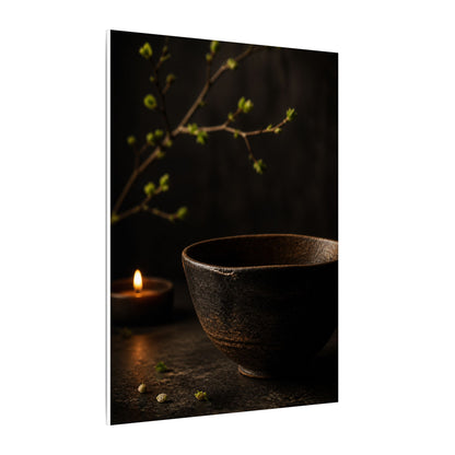 Moody Ceramic Bowl Canvas Art - Shadow Zen Dark Japandi