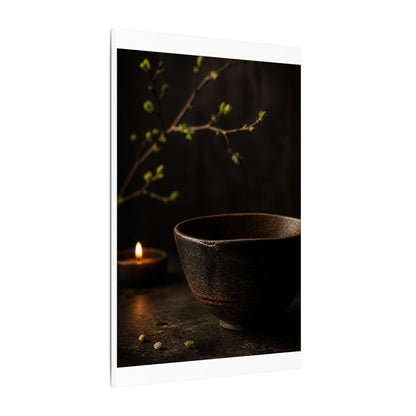 Moody Ceramic Bowl Canvas Art - Shadow Zen Dark Japandi