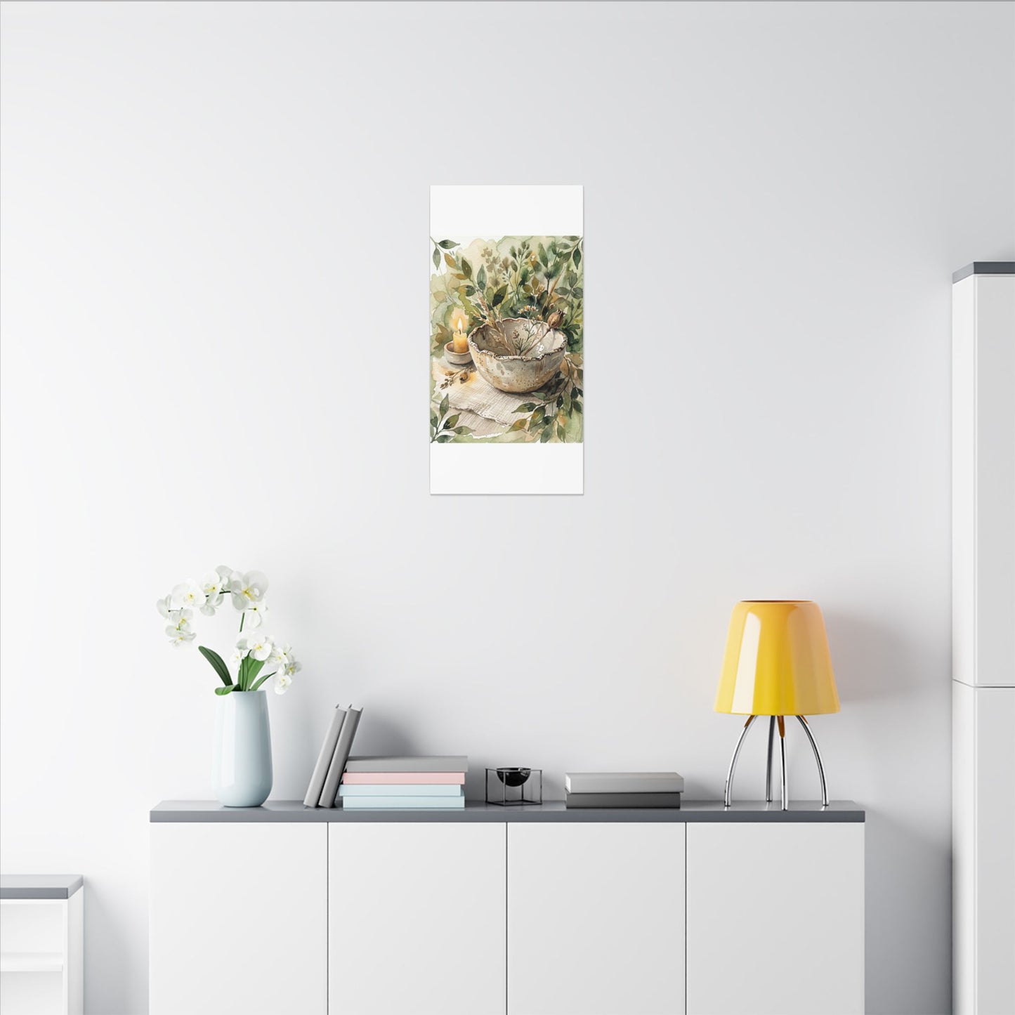 Ceramic Bowl Summer Canvas Art | Japandi Elegant Design