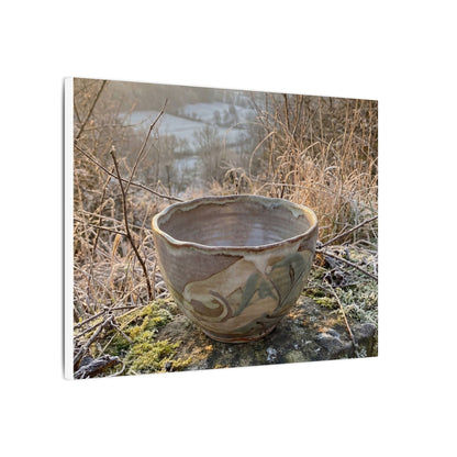 Golden Hour Ceramic Bowl Canvas Art - Japandi Shibui
