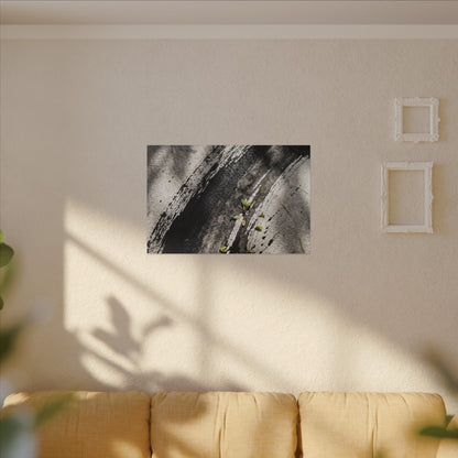 Ink Brushstroke Canvas Art | Spring Dark Japandi Moody Minimal Art