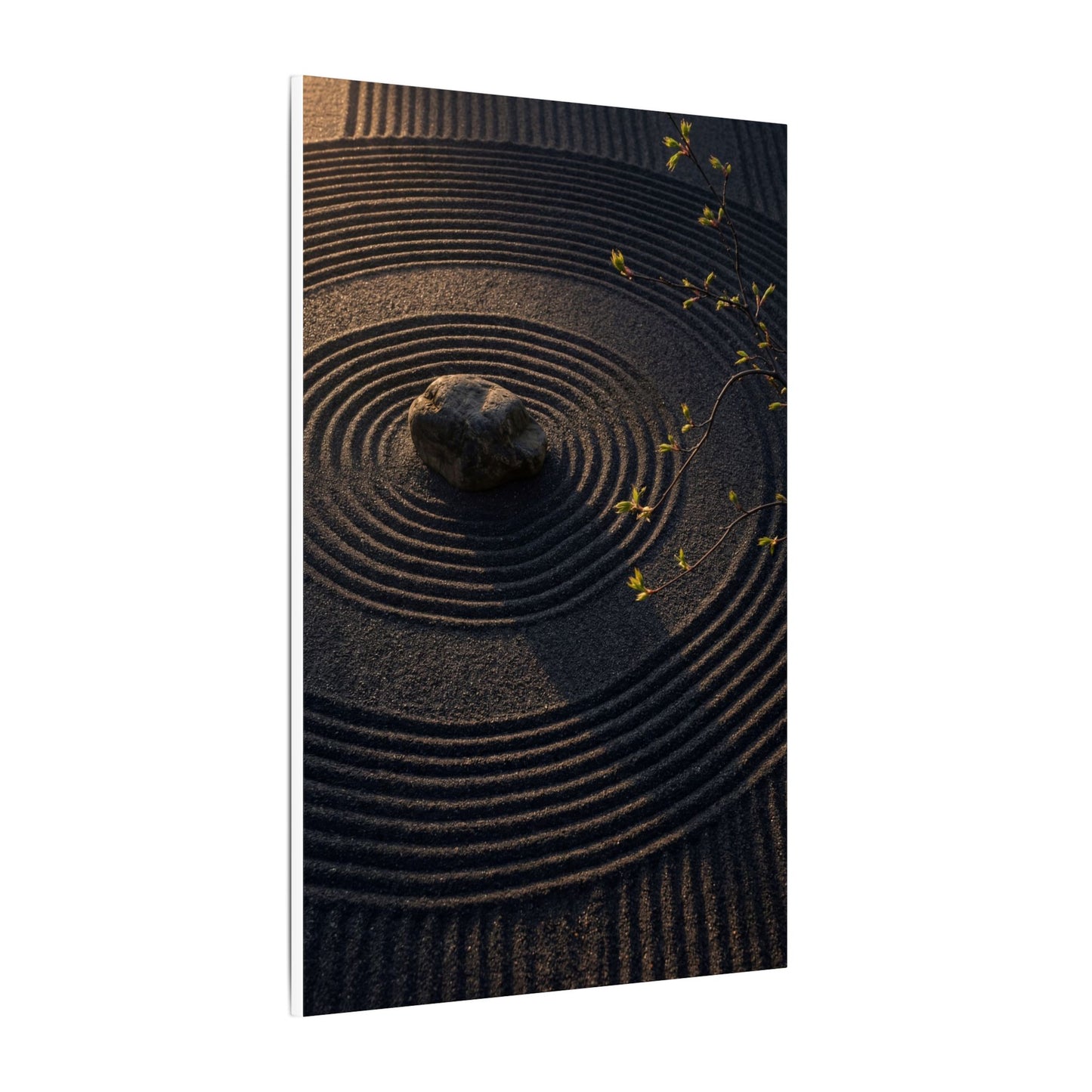 Rock Garden Shadow Zen Canvas Art | Bold Dark Japandi Art