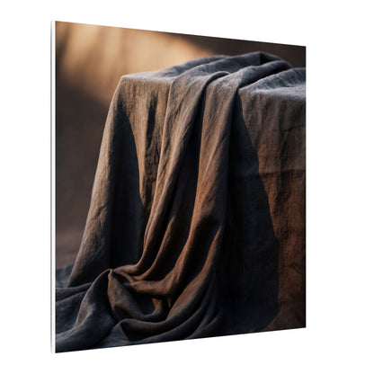 Silk Drape Canvas Art | Winter Dark Japandi Shadow Zen Art