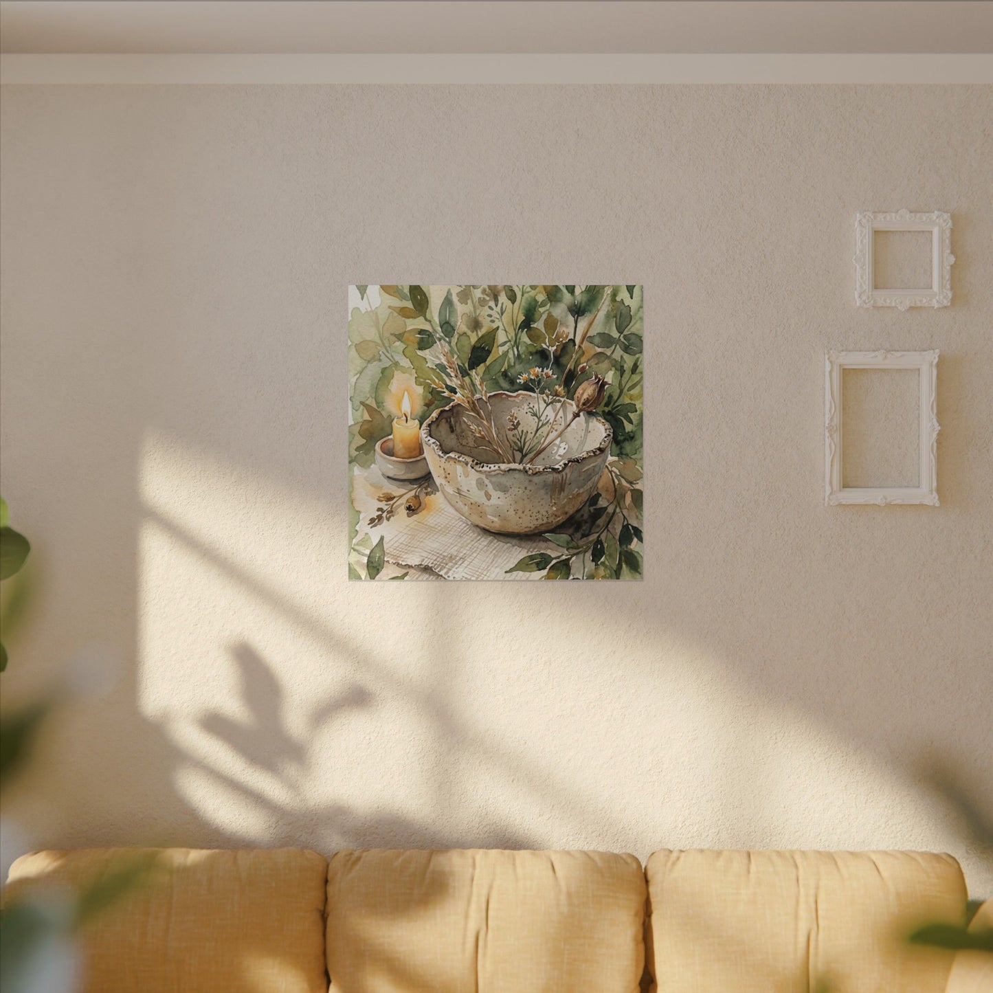 Ceramic Bowl Summer Canvas Art | Japandi Elegant Design
