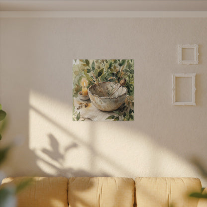Ceramic Bowl Summer Canvas Art | Japandi Elegant Design
