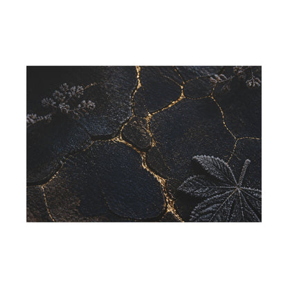 Candlelight Cracked Earth Canvas Art - Dark Japandi Ma