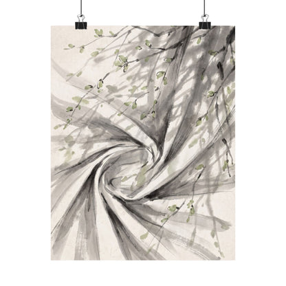 Silk Drape Wall Art Print | Spring Zen Sumi E Art Art Print