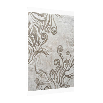 Japandi Fern Unfurling in Overcast | Japanese Pattern Canvas Art