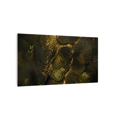 Shibui Cracked Earth Canvas Art - Dark Japandi Dark Texture