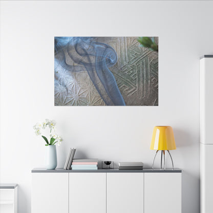 Spring Incense Smoke Japanese Pattern Canvas Art | Neutral Decor