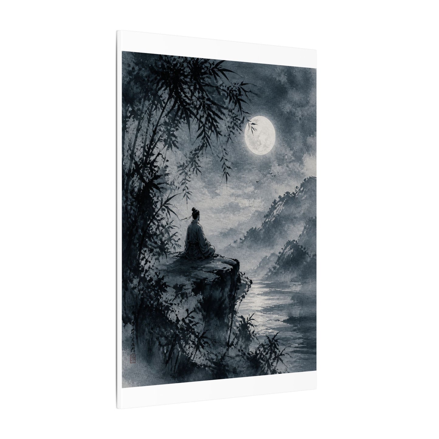 Ink Brushstroke Sumi E Canvas Art | Serene Zen Art