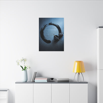 Winter Tea Ceremony Enso Canvas Art | Peaceful Decor