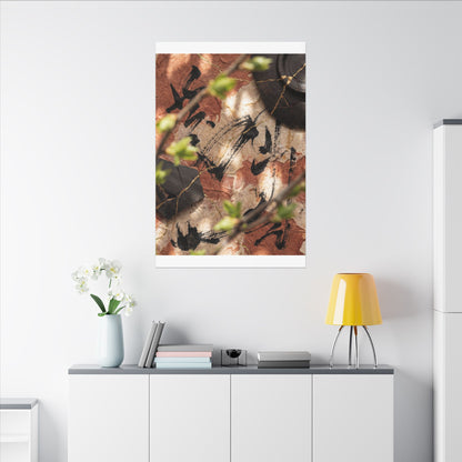 Datsuzoku Ink Brushstroke Canvas Art - Kintsugi Gold Repair