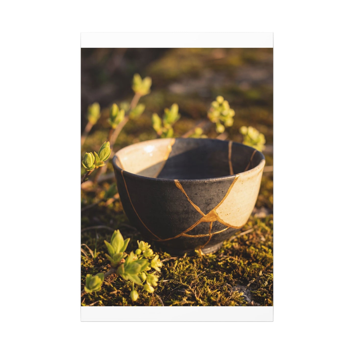 Seijaku Broken Pottery Canvas Art - Kintsugi Gold Repair
