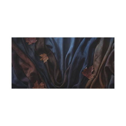 Silk Drape Canvas Art | Autumn Dark Japandi Moody Minimal Art