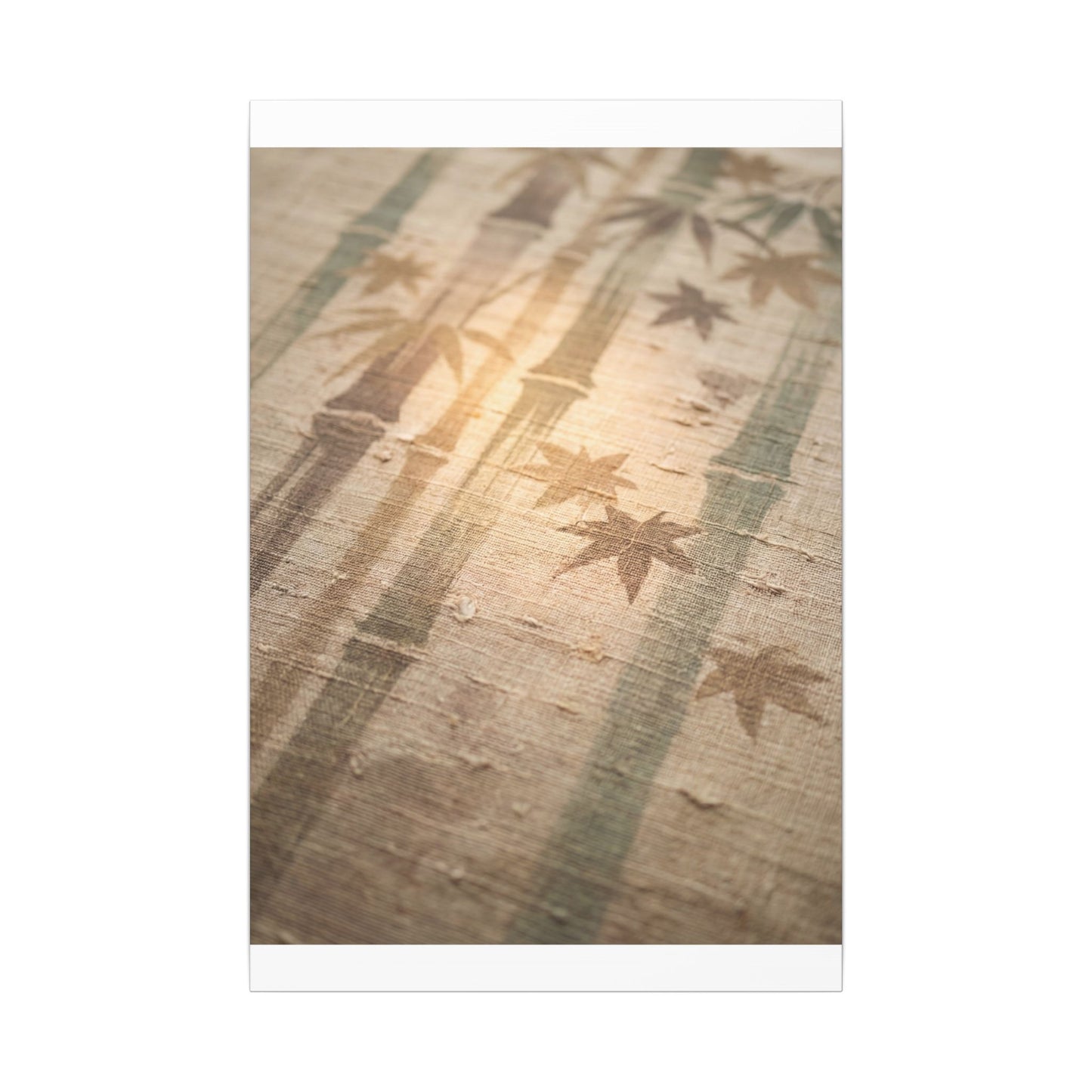 Autumn Bamboo Grove Japanese Pattern Canvas Art | Neutral Decor
