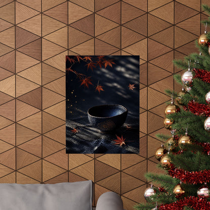 Datsuzoku Ceramic Bowl Wall Art Print - Dark Japandi Moody Minimal