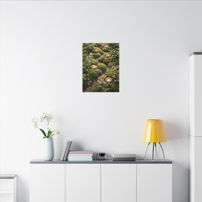 Moss Close Up Japanese Pattern Canvas Art | Neutral Japandi Art