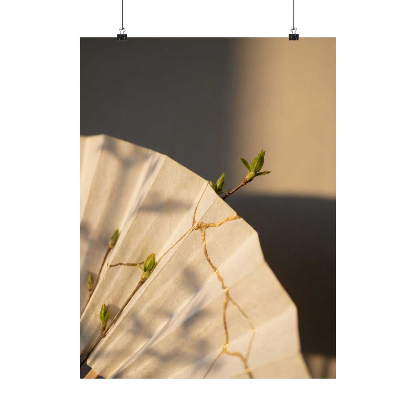 Ma Paper Fold Wall Art Print - Kintsugi Gold Vein