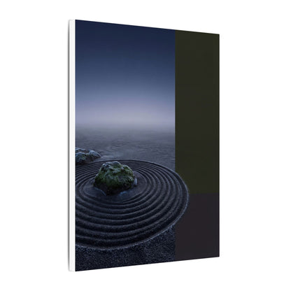 Ma Rock Garden Canvas Art - Dark Japandi Moody Minimal
