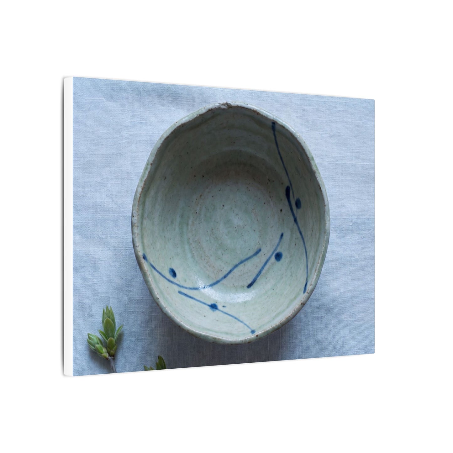 Spring Ceramic Bowl Minimal Line Canvas Art | Warm Decor