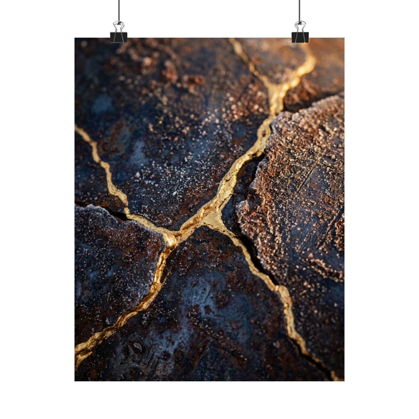 Golden Hour Rust Patina Wall Art Print - Kintsugi Kanso Art Print